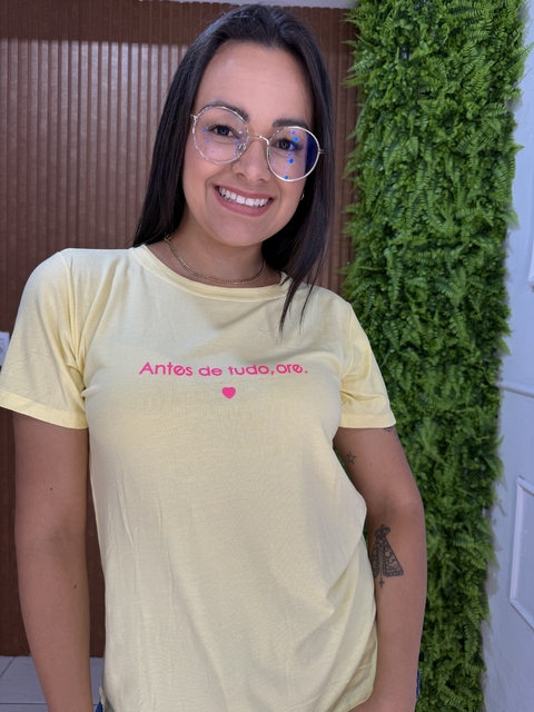 T-SHIRT ANTES DE TUDO ORE AMARELA