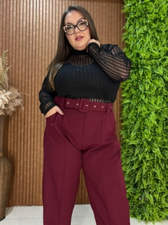 BLUSA MANGA LONGA GOLINHA TULE BRILHO - comprar online