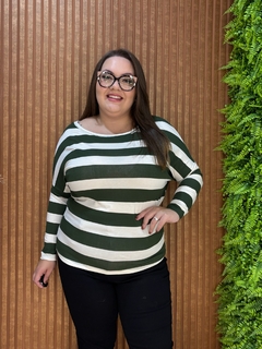 BLUSA DELTA LISTRADO VERDE MILITAR - comprar online