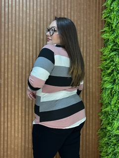 BLUSA CANOA LISTRADO ROSÉ na internet