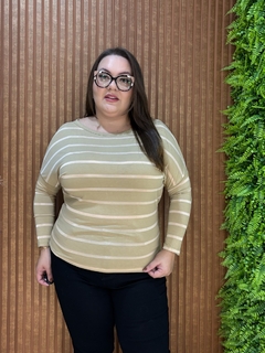 BLUSA DELTA LISTRADO BEGE - comprar online