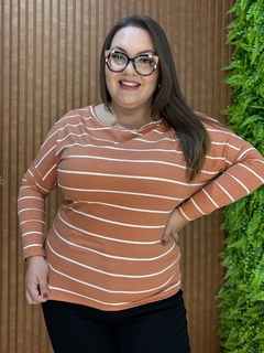 BLUSA DELTA LISTRADO MARROM - comprar online