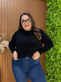 TRICÔ MOUSSE TRABALHADO PRETO na internet
