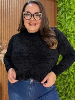 TRICÔ MOUSSE TRABALHADO PRETO - comprar online