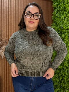 TRICÔ MOUSSE TRABALHADO VERDE - comprar online