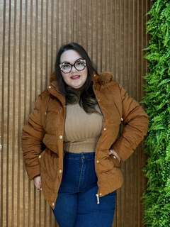 CASACO ESTUFADO SUEDE TELHA - comprar online