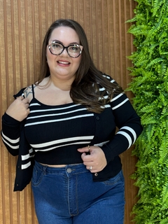 CONJUNTO REGATA CASACO PRETO LISTRAS na internet