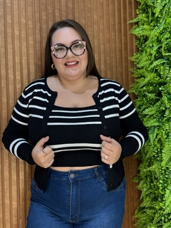 CONJUNTO REGATA CASACO PRETO LISTRAS - comprar online