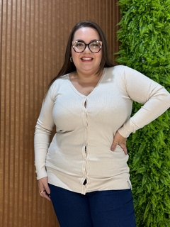 CARDIGAN MODAL ALONGADO BEGE - comprar online