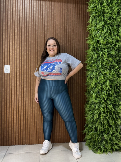 LEGGING POLIAMIDA 3D PLUS AZUL PETROLEO - comprar online