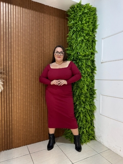 VESTIDO MIDI RIBANA PLUS CEREJA - comprar online