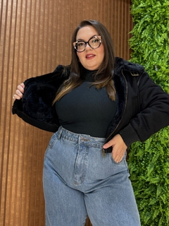 JAQUETA SUEDE COM PÊLO MARIAH PRETO - loja online