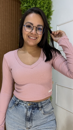 CROPED CANELADO 3D ROSÉ na internet