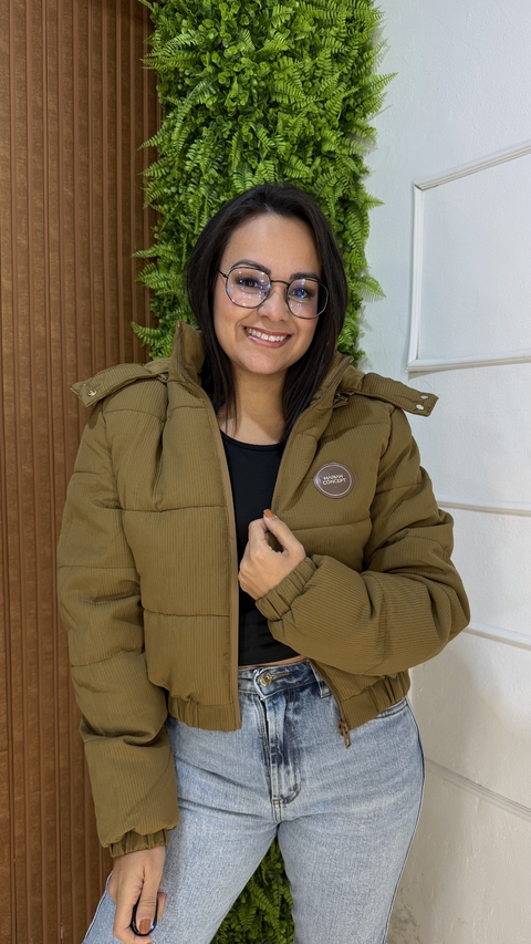 PUFFER CANELADA MARIAH MARROM - comprar online