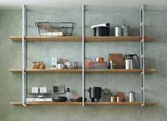 Prateleira Estante Escada - 120x125x30CM - Branco Teca - PTESC12012534BCOTC3S3PT