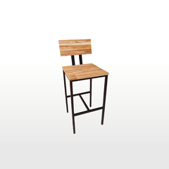 Banqueta Encosto 70x40x40cm Preto + Teca 70x40x40cm - BE704040PTOTEC na internet