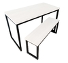 MESA + 1 BANCO 135X79CM PRETO + BRANCO - M1B13579PTOBCO