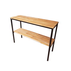 Aparador com Prateleira 140x50x100cm Preto + Teca - AP14045100PTOTEC