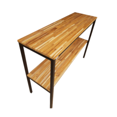 Aparador com Prateleira 140x50x100cm Preto + Teca - AP14045100PTOTEC - comprar online