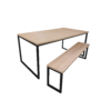 Mesa + 2 Banco 160x90cm Preto+Carvalho Hannover- M2B16090PTOCAR