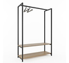 Arara Cabideiro Preto + Carvalho Hannover - 2 Prateleira - 180x135x50cm - CABFERR180135PTOCAR2P