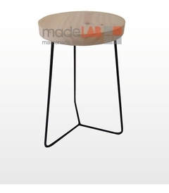 Banqueta Three Ferro 1/2'' + Pinus - 45cm- BANQTHREE45BCO