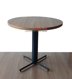 Mesa Redonda 80x80cm Pé Central Preto + Carvalho Hannover - MPC8080PTOCAR - comprar online