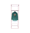 Arara Cabideiro U - Rose Gold + MDF Branco - 2 Prateleiras - 190x60x50cm - CAB1906050RGOLDBCO2PT