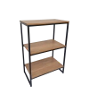 Aparador Adega 2 Prateleiras 70x40x100h cm - Preto + MDF Carvalho Hannover - AA7040100PTOCAR2PT