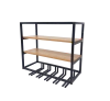 Adega Parede 2 Prateleiras 70x30x60h cm - Preto + MDF Carvalho Hannover - AP703060PTOCAR2PT