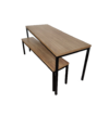 Mesa + 1 Banco 120X60CM Pés Abertos - Preto + Carvalho Hannover - M1B12060PTOCARAB
