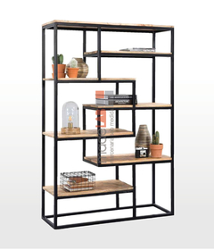 Estante Cruzada 180x120x30cm Preto + Carvalho - ESTCRU18012030PTOCAR na internet