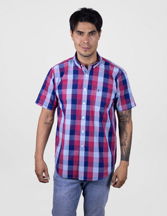 Camisa Manga Corta Roja Cuadros Bambú Ref 2408050