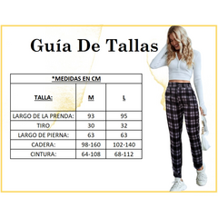 Pants Mujer Jogger Afelpado Tela Gruesa A Cuadros Moderno D2