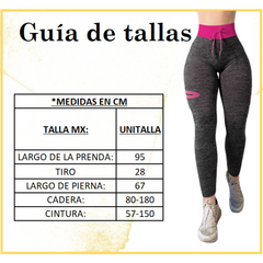 Pack 2 Mallas Afelpadas Lycra Leggins Dama Talle Alto Negro/Verde Aqua