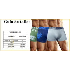 Pack 6 Bóxer Caballero Calzones Hombre Microfibra rayas y alíen