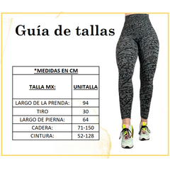 Mallon Lycra Leggins Mujer Licra Gym Casual Talle Alto Leopardo Azul