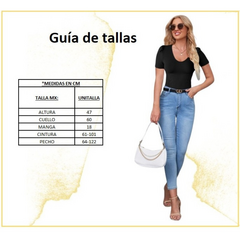 Pack 2 Blusa Casual O Deportiva Dama Sport Cuello V Blanco y Negro
