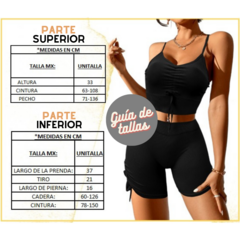 Conjunto Dama Set 2 Piezas Top Y Short Jareta Anticelulitis Coral