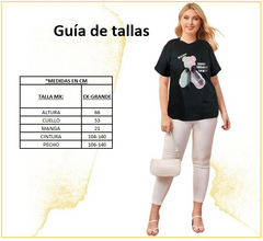 Blusa Oversize Mujer Playera Dama Detalle A Relieve Manga NEGRA