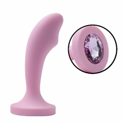 Plug Anal Curvado em Silicone com Pedra - 11,0 X 3,0 -