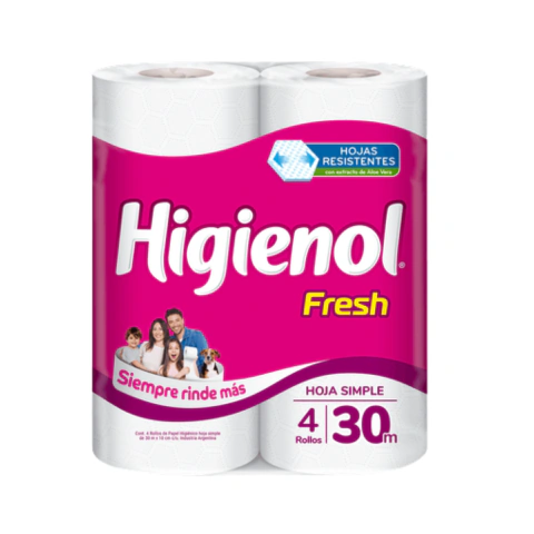 Papel higienico hoja simple higienol