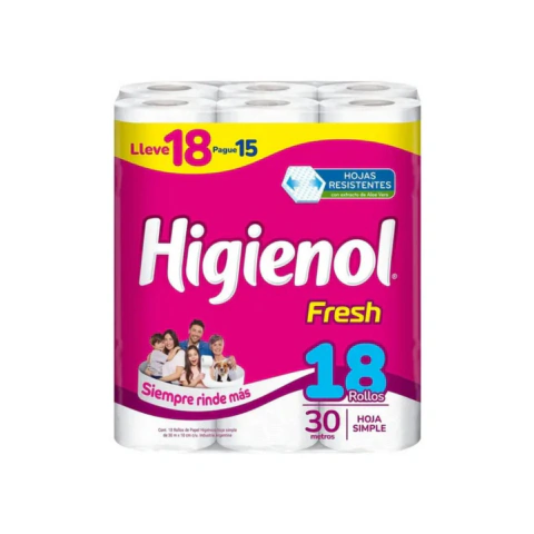 Higienol papel higienico pack 18x30mts