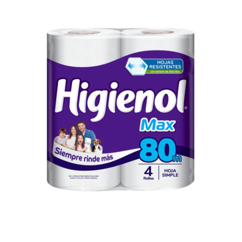 Higienol papel higienico pack 4x80mts