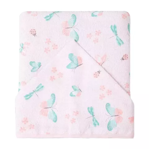 TOALHA DE BANHO FELPUDA KARINHO FORRADA COM CAPUZ JARDIM BORBOLETAS