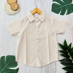 Camisa rayitas beige niño