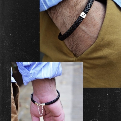 Pulsera Gonza Trenzada con Cierre ancla, con cadena de seguridad