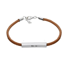 Pulsera cuero Vacuno con dije barra en internet