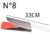 CUCHILLO CON MANGO BLANCO N°8 33CM X1