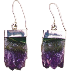 Amethyst Slab Rough Earrings